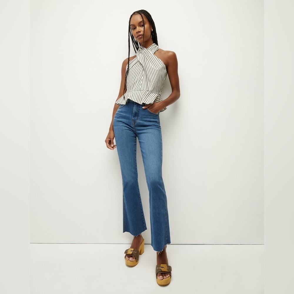 Veronica Beard Carson Ankle Flare High Rise Jeans